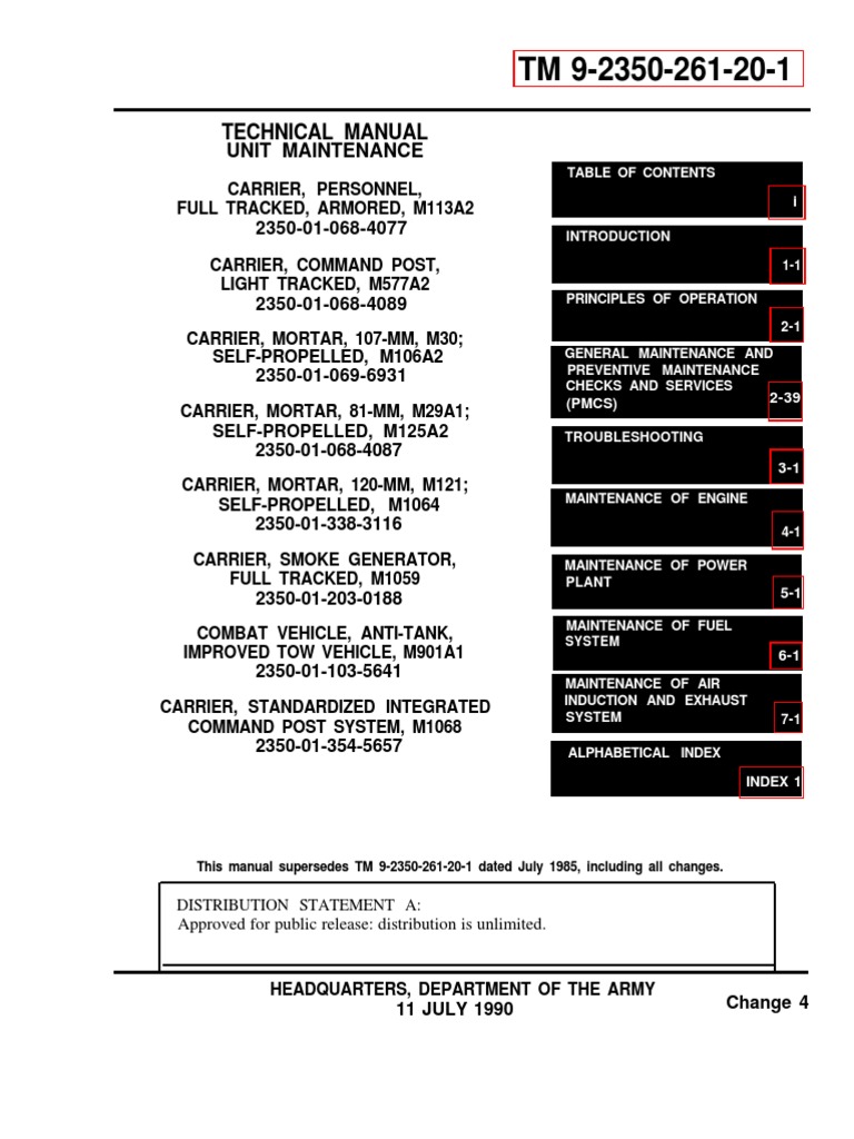 Army Vehicle Maintenance Manual TM 9-2350 | PDF