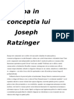 Europa in Conceptia Lui Joseph Ratzinger