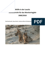 Moniteringsrapport over ulve i Lausitz-regionen, Østtyskland for 2009/2010
