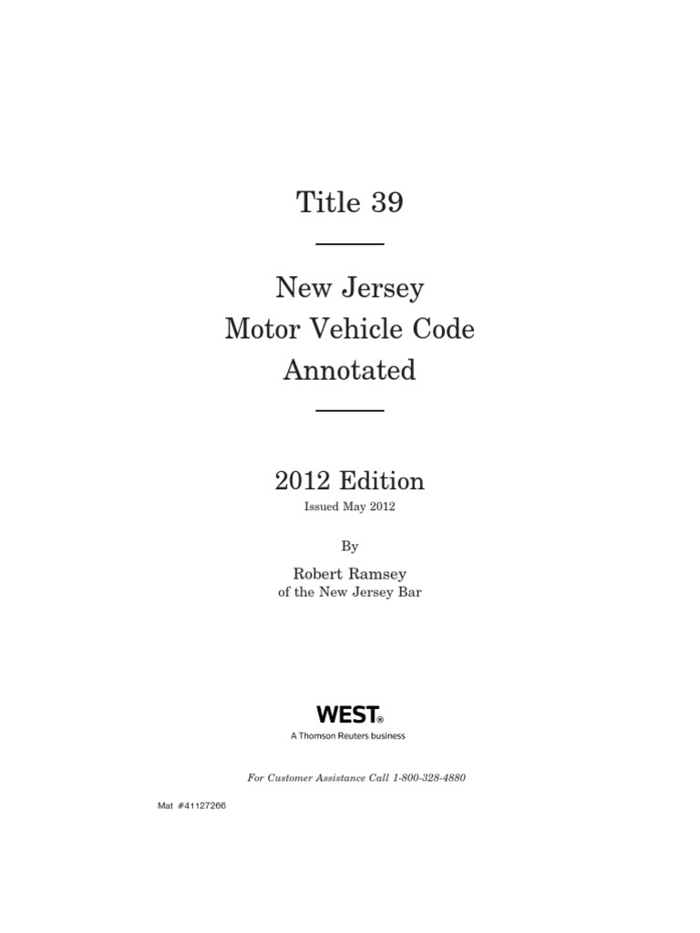 New Jersey Motor Vehicle Laws | PDF | Driver's License | Driving