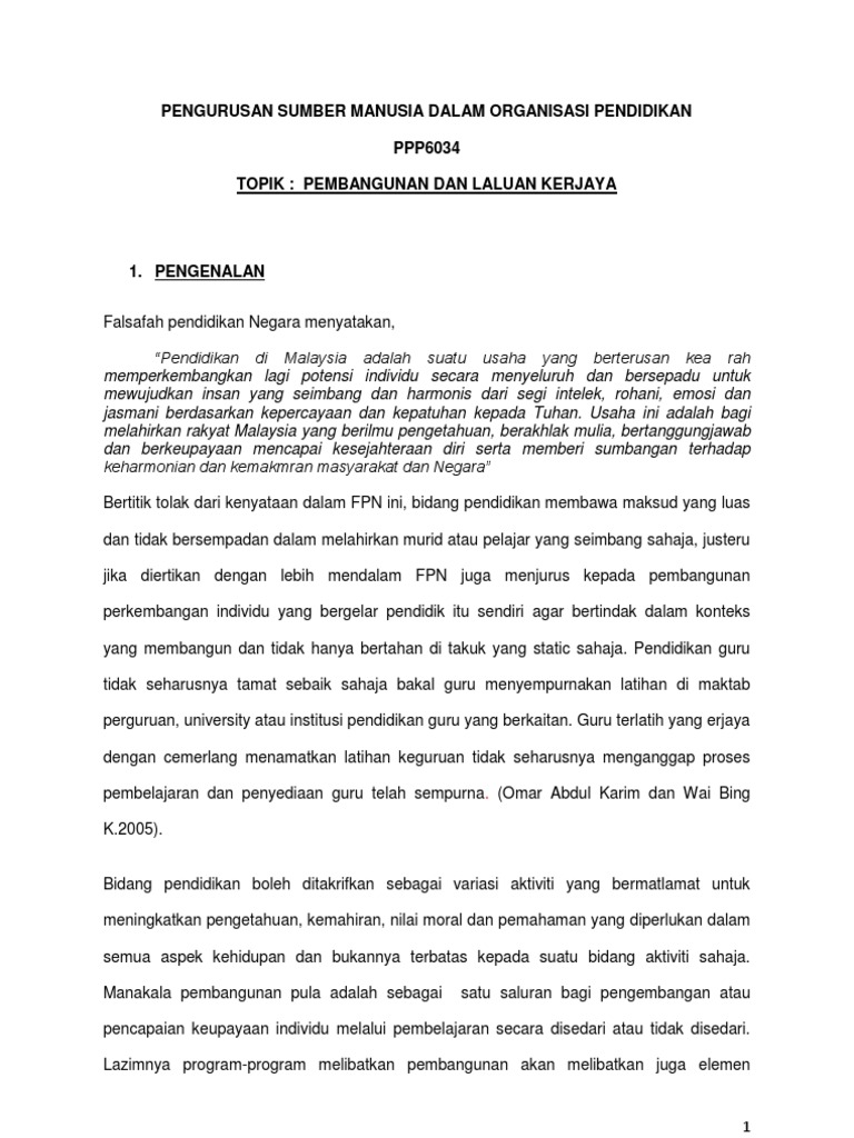 Pembangunan Dan Laluan Kerjaya Pdf