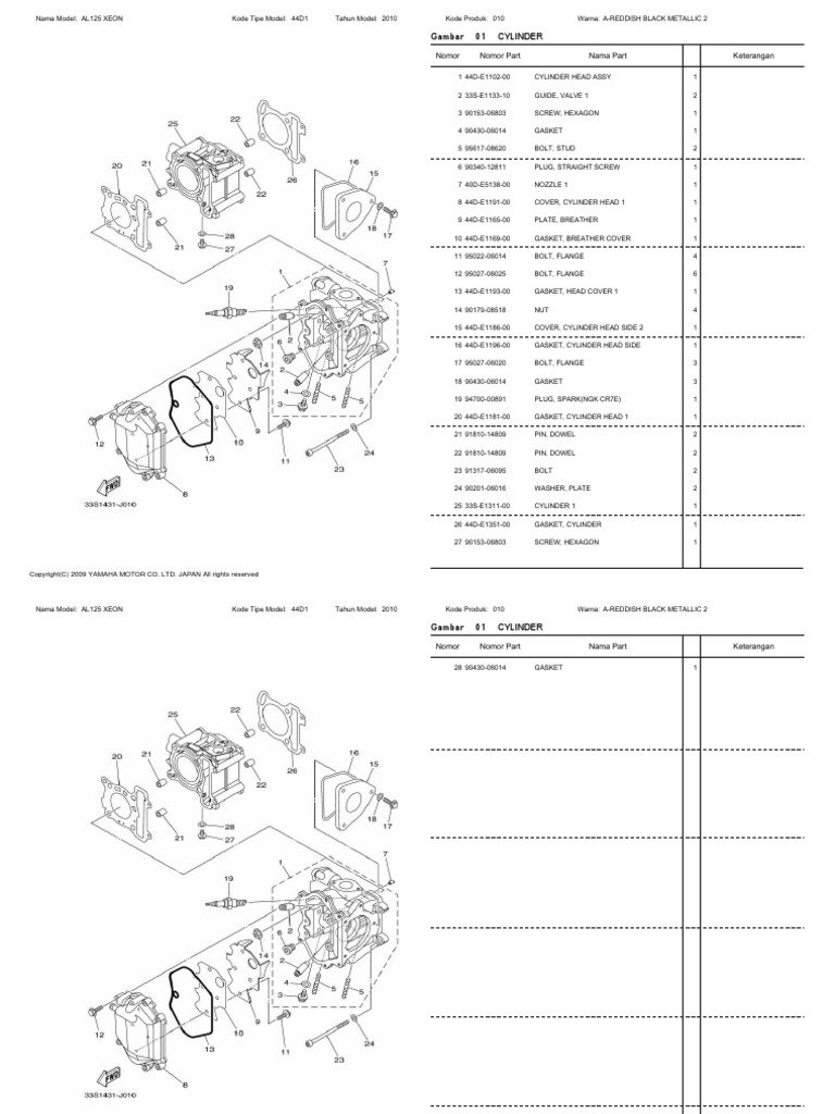 Yamaha Ego LC 125 / Xeon 125 / Mio 125 (Manual) | Screw | Carburetor