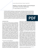 The Impact of Family Obligation on the Daily Activities and Psychological
Well-Being of Chinese American Adolescents