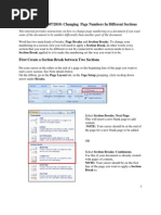 Microsoft Word 2007/2010: Changing Page Numbers in Different Sections