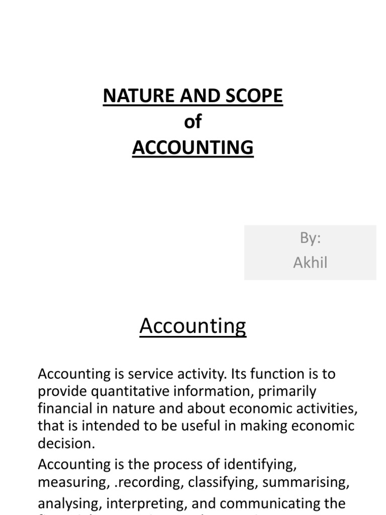 Nature and Scope of Accounting PDF Profit (Accounting) Taxes