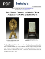 Fine Chinese Ceramics and Works of Art at Sotheby's On 19th and 20th March