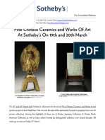 Fine Chinese Ceramics and Works of Art at Sotheby's On 19th and 20th March