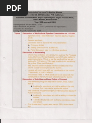 November 2008 Meeting Minutes