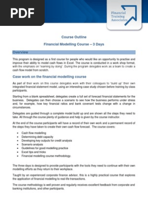 financial modelling course