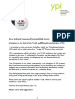 YPI Letter to Staff and Students
