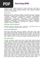 Download Font Listing 2009 by rob010087341 SN12893742 doc pdf