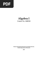 Algebra I  -  Course No. 1200310
content revised by
Sylvia Crews
Sue Fresen
developed and edited by
Sue Fresen