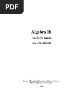 Algebra I B Teacher S Guide Numbers Real Number