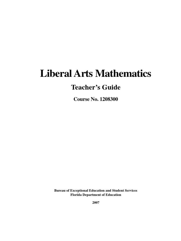 Liberal Arts Mathematics Teacher's Guide PDF Fraction