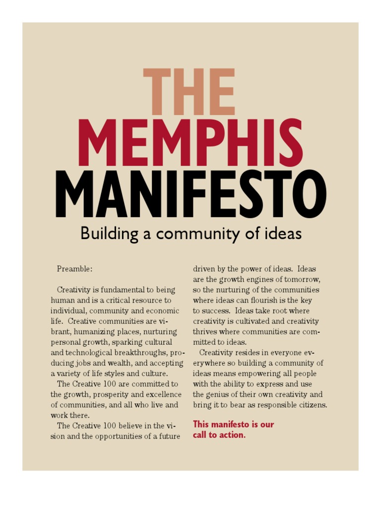 The Memphis Manifesto | PDF | Creativity | Economies