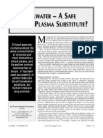 Seawater - a Safe Blood Plasma Substitute