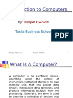 Introduction To Computers: Ranjan Dwivedi
