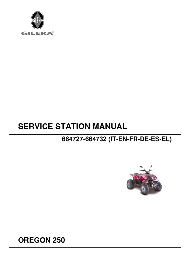 Gilera Oregon 250 (EN) | Carburetor | Motor Oil