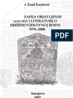 110898572 Kurtovic Esad Bibliografija Objavljenih Izvora i Literature o Srednjovjekovnoj Bosni 1978 2000