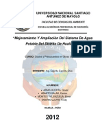 Mejoramiento Y Ampliación Del Sistema de Agua Potable Del Distrito de Huallanca