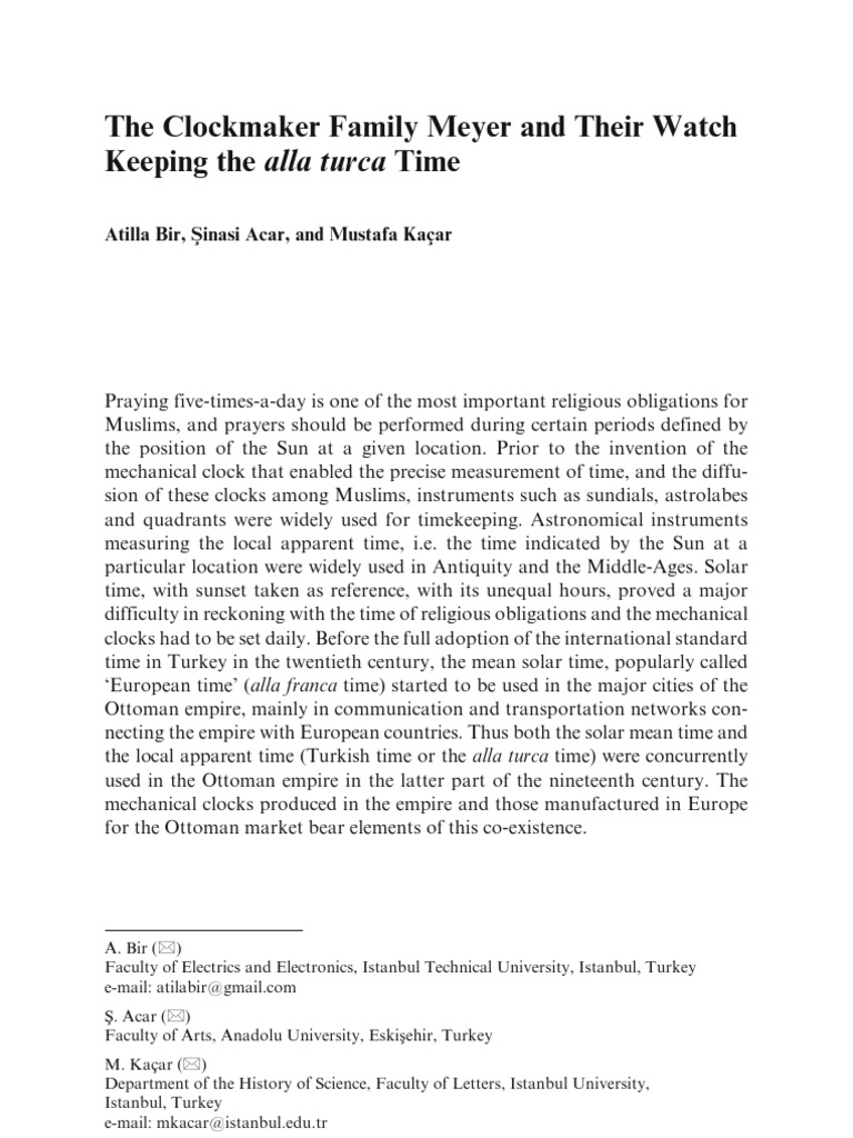 Alla Turca Time PDF Clock Hour