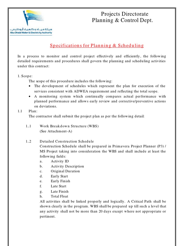 Project Planning & Scheduling Guidelines | PDF | General Contractor ...