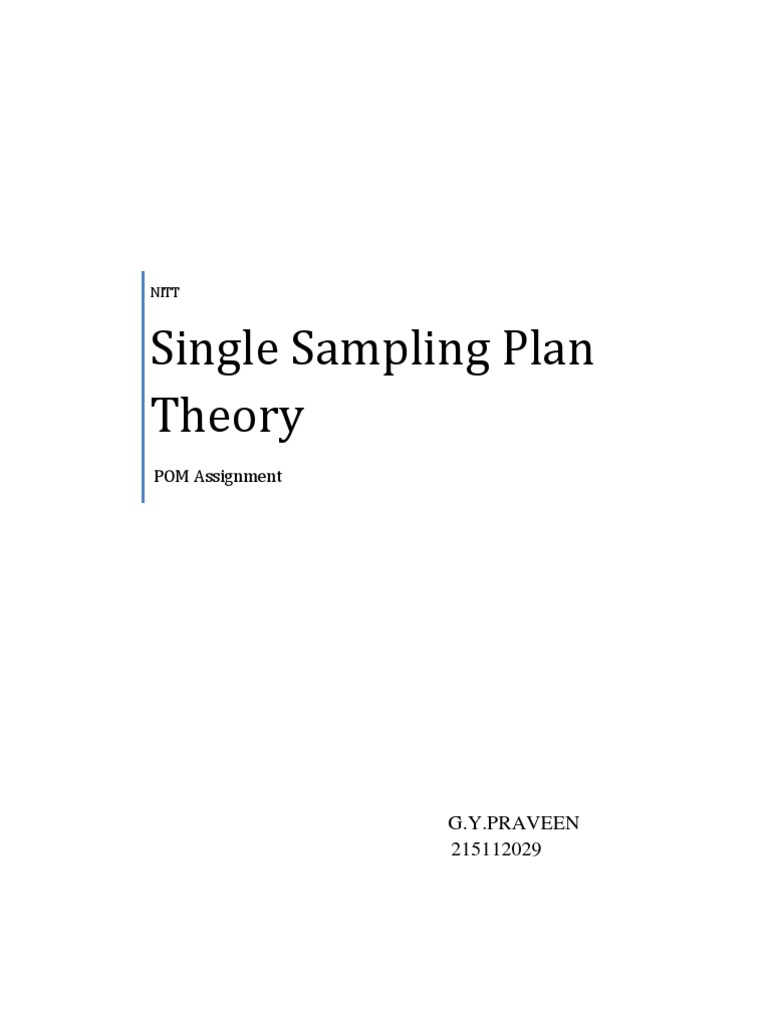 Single Sampling Plan Overview | PDF | Sampling (Statistics ...