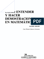 Cómo Entender y Hacer Demostraciones en Matematicas - D. Solow