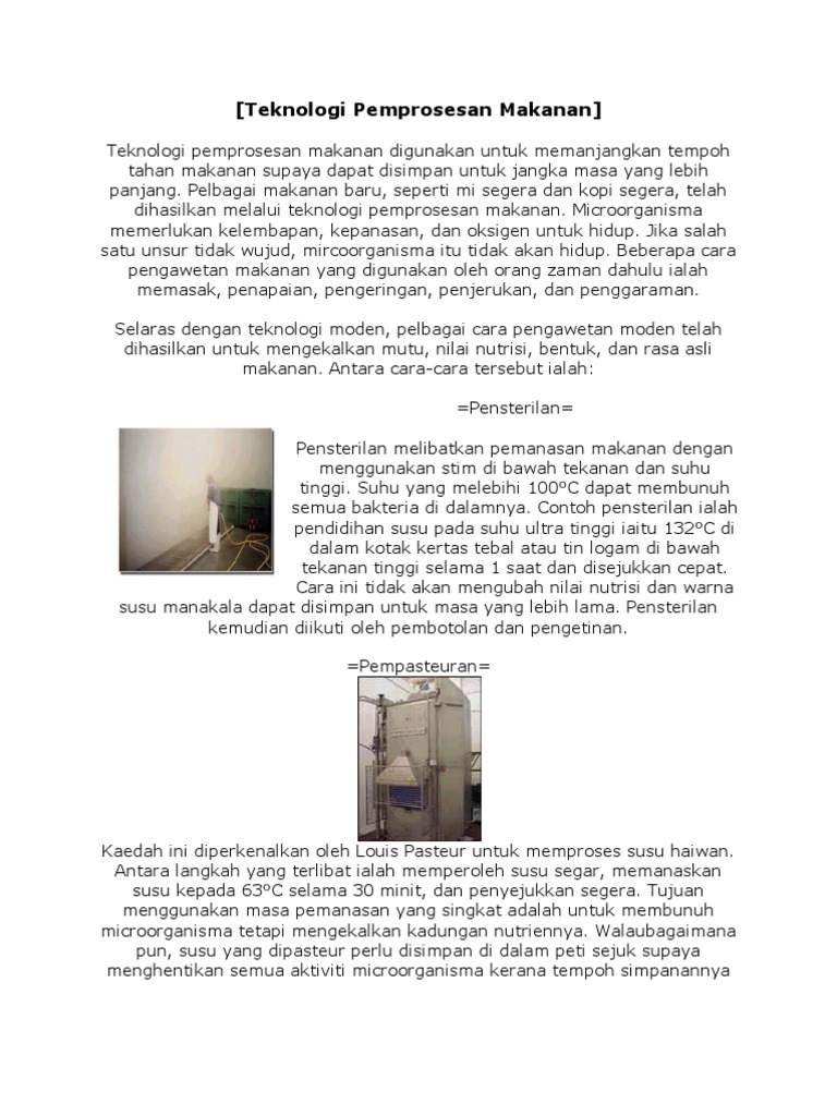Teknologi Pemprosesan Makanan