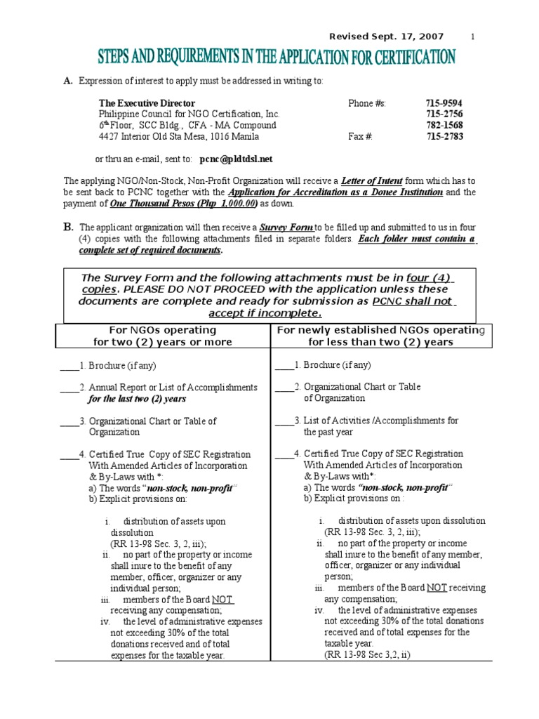 PCNC Accreditation Application Guide | PDF | Nonprofit Organization | Audit