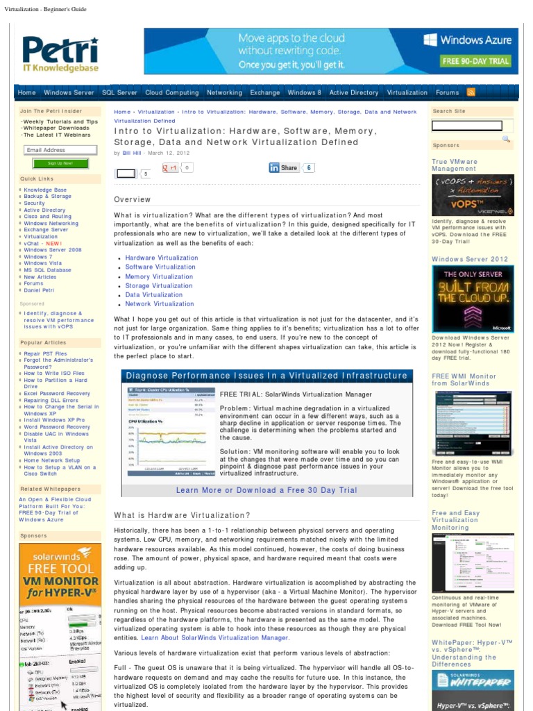 Virtualization Beginner S Guide Pdf Pdf Virtualization Hyper V