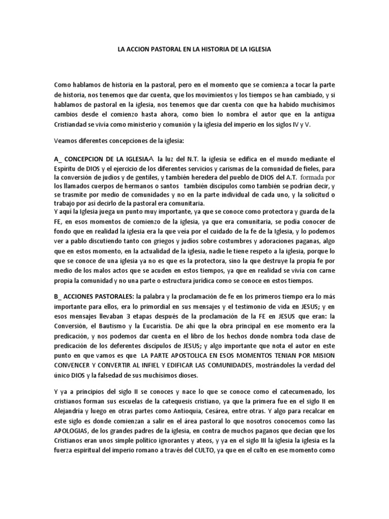 La Accion Pastoral en La Historia de La Iglesia | PDF | Sacerdote ...