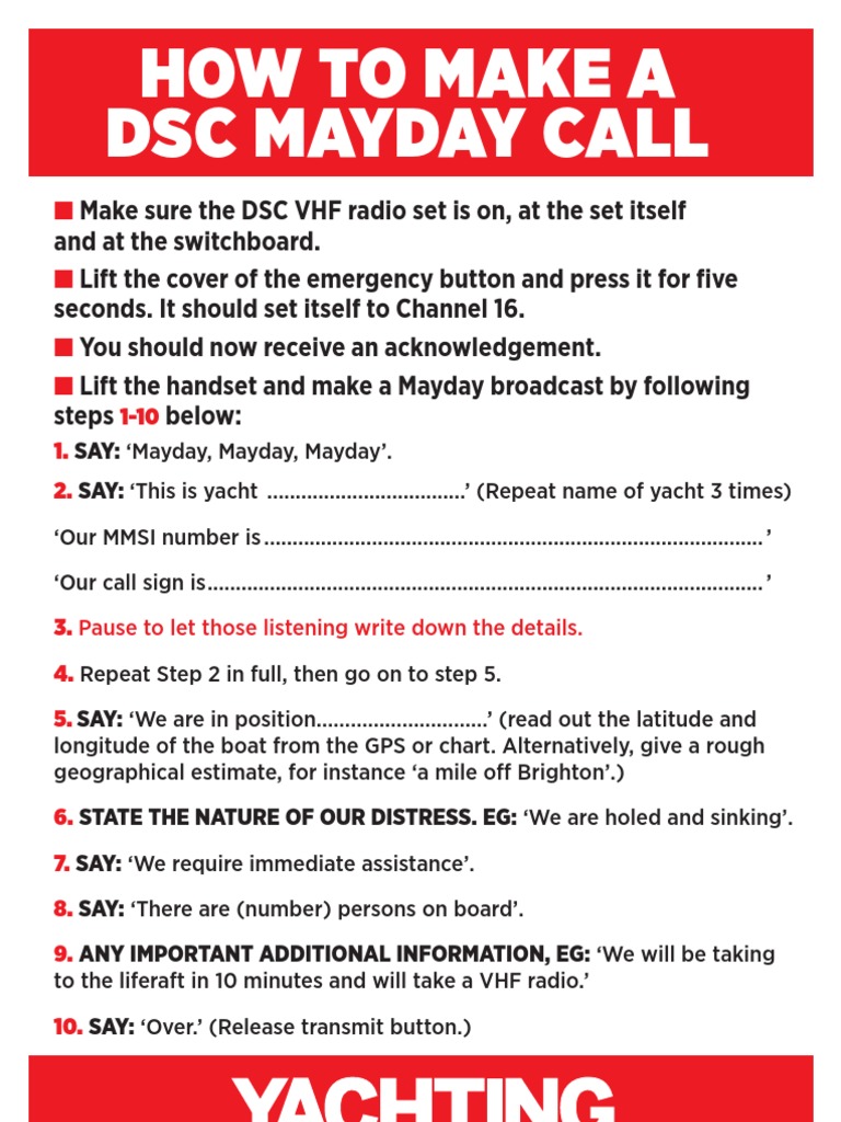 Mayday Call Sheet a5