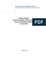 Analiza Situatiei Privind Investitiile Straine Directe in Anul 2010