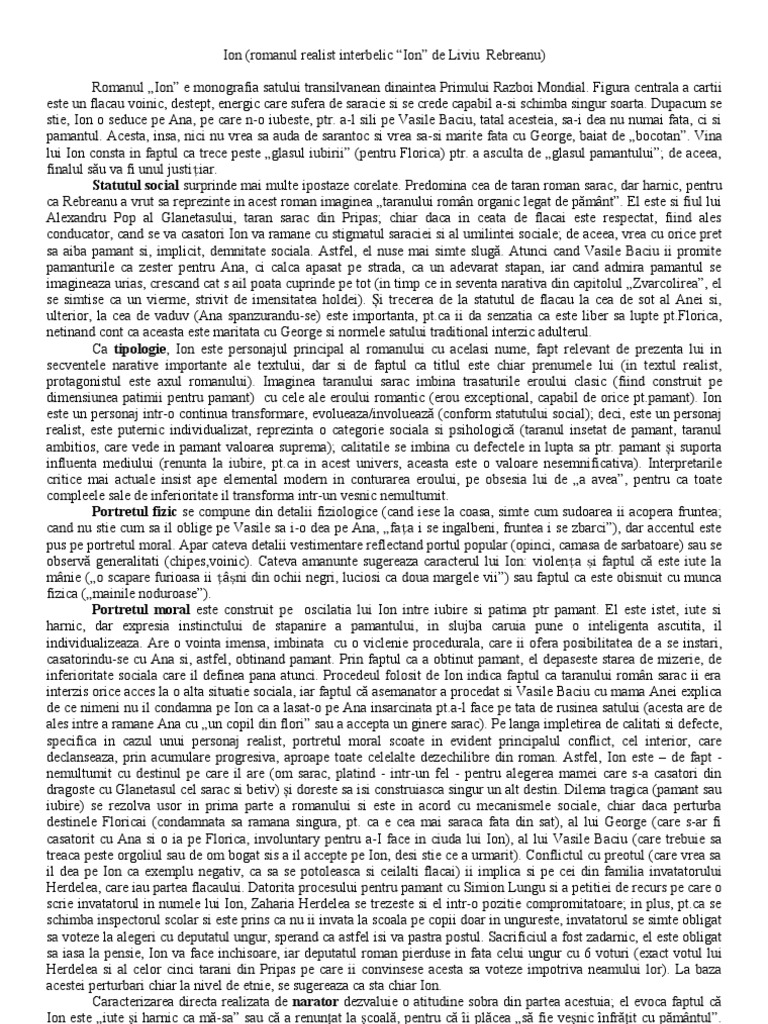 Idol Hydrogen Stone Tot Ce Trebuie Sa Stiu La Romanul Ion Pentru Bacalaureat Stephadelphia Com