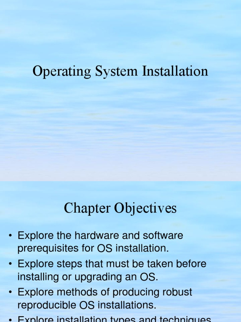 Operating System Installation | PDF | Operating System | Installation