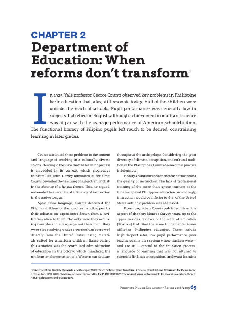 Education Reforms in the Philippines | PDF | Education Reform | Curriculum