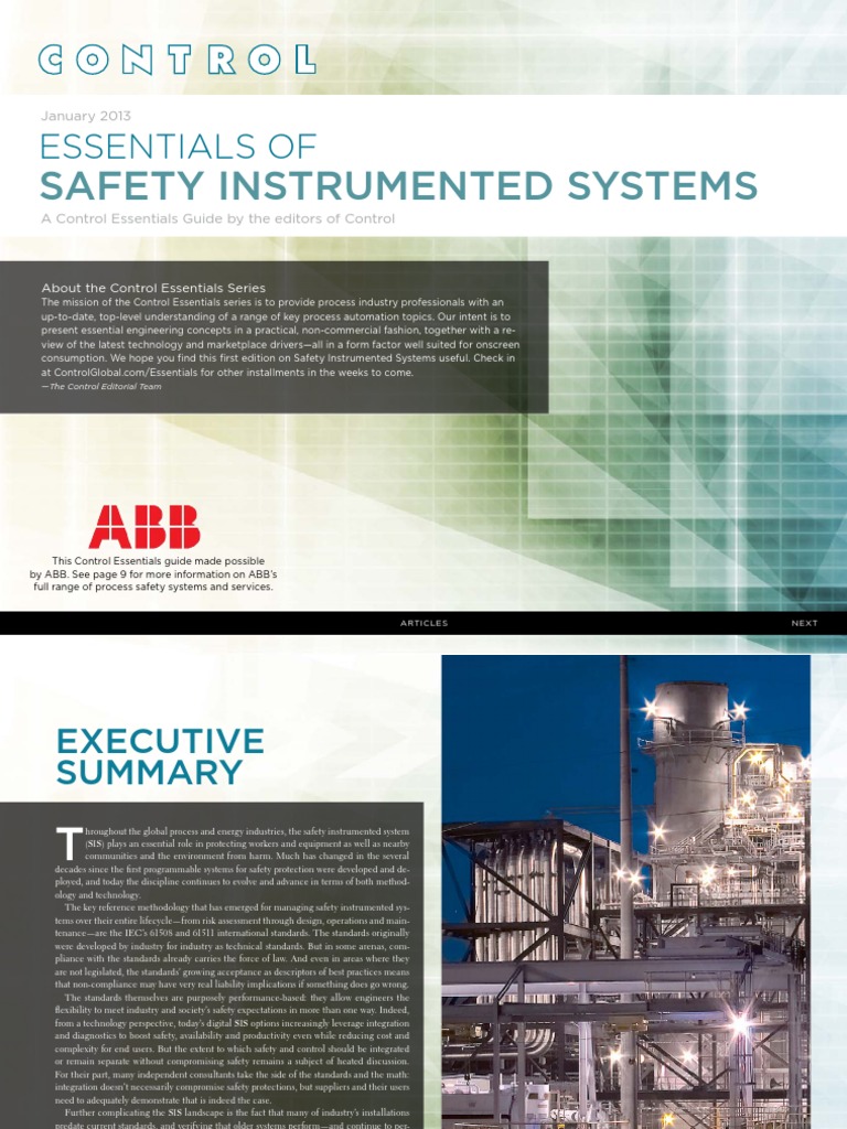 Essentials of Safety Instrumented Systems | PDF | Safety | Risk Management