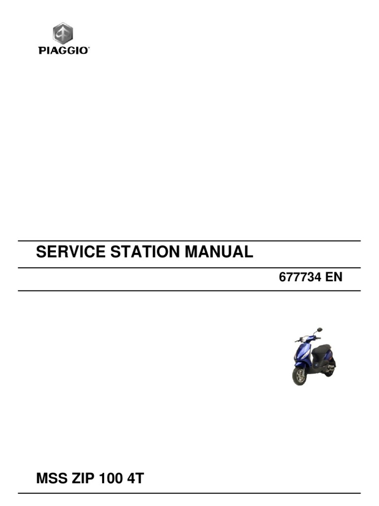 Piaggio Zip 100 4t (EN) | PDF | Motor Oil | Carburetor