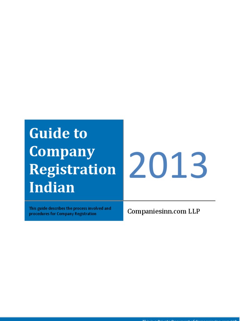 Company Registration Guide India | PDF | Corporate Law | Companies