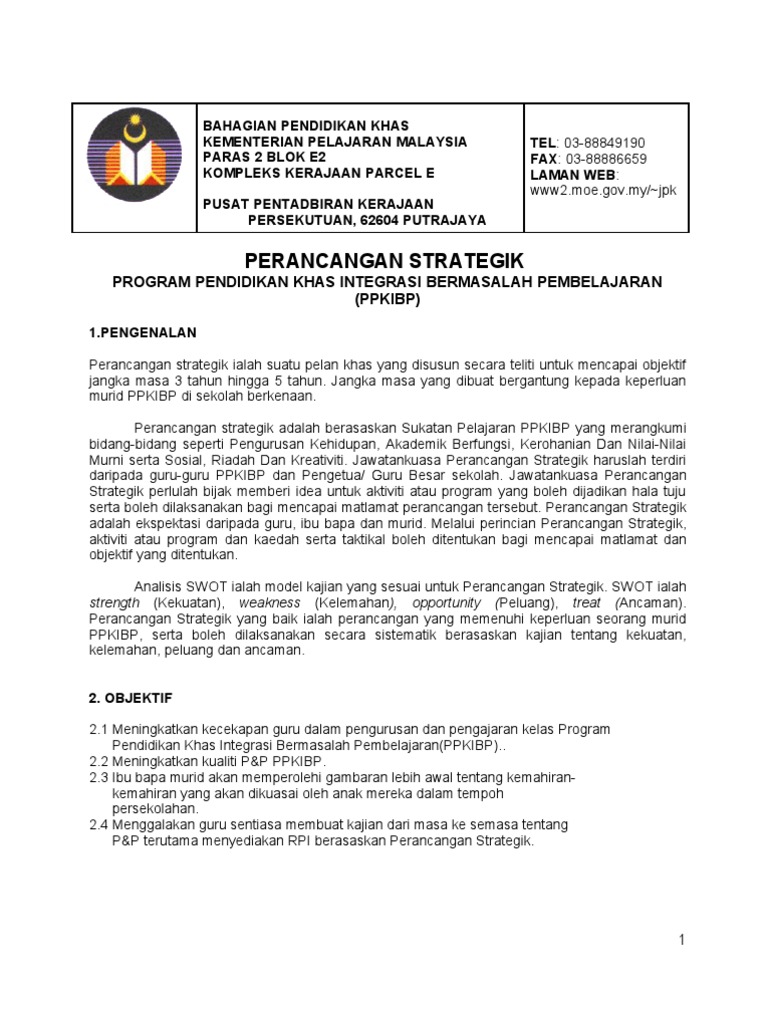 Perancangan Strategik Pendidikan Khas Pdf