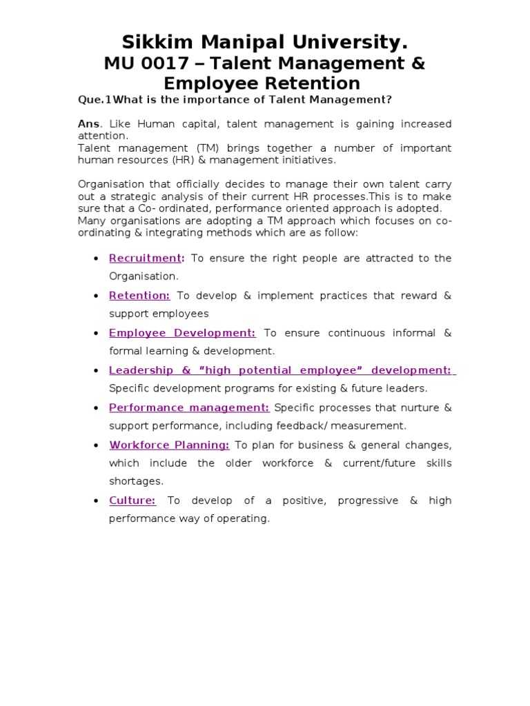 Talent Management Strategies Overview | PDF | Competence (Human ...