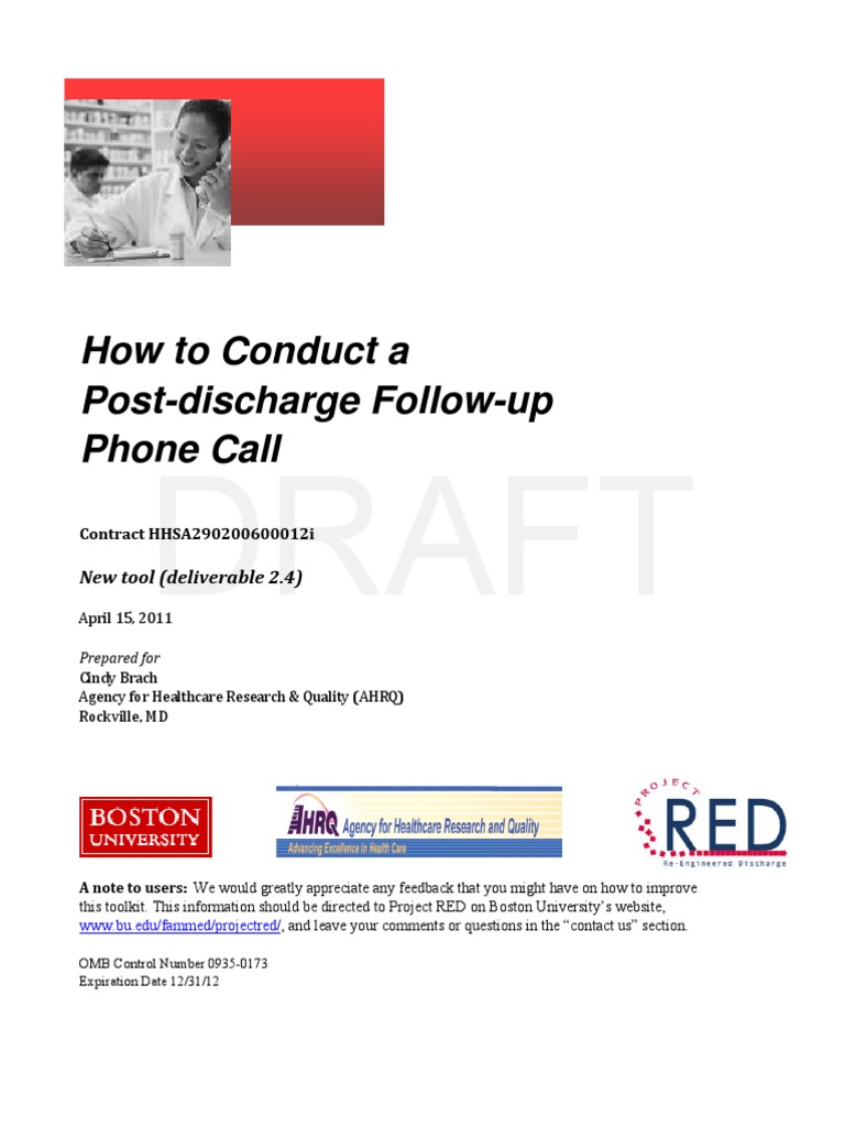 5. How to Conduct a PostDischarge FollowUp Phone Call 4.15.11