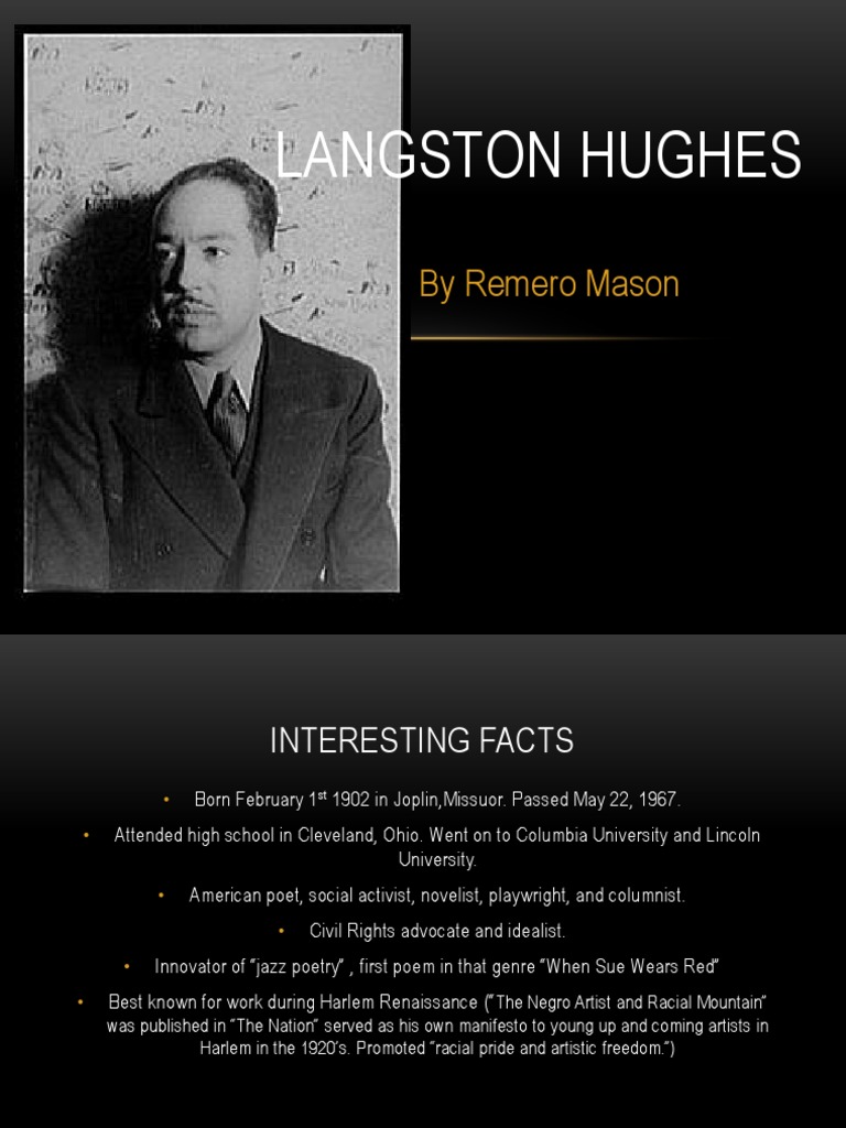 Langston Hughes Poetry Performing Arts