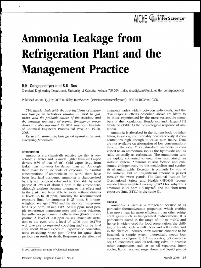 Ammonia Refrigeration 2007