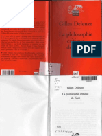Gilles Deleuze . La philosophie critique de Kant