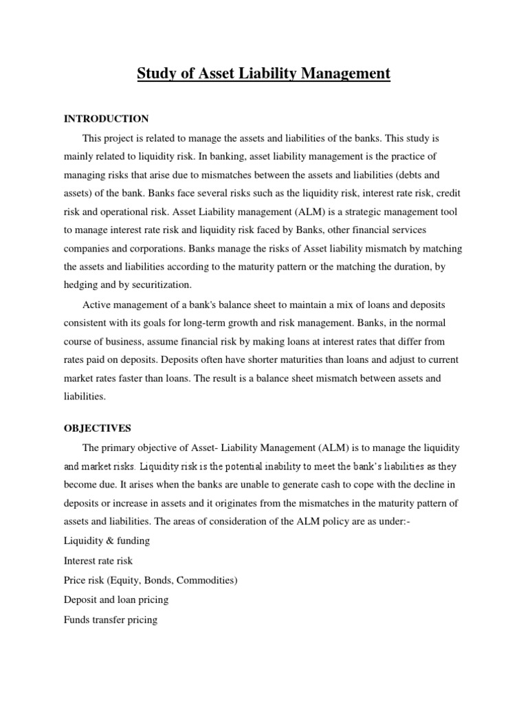 Asset Liability Management in Banking | PDF