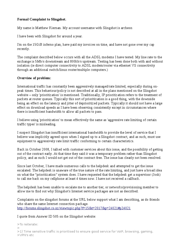 Slingshot Complaint PDF Router Access