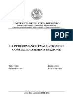 La Performance Evaluation Dei Consigli Di Amministrazione