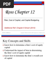 Topic 6 Supplement (Cost of Capital, Capital Structure and Risk)